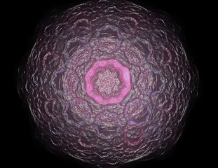 Abstract fractal color background with crossing circles and oval. Motion illustration.