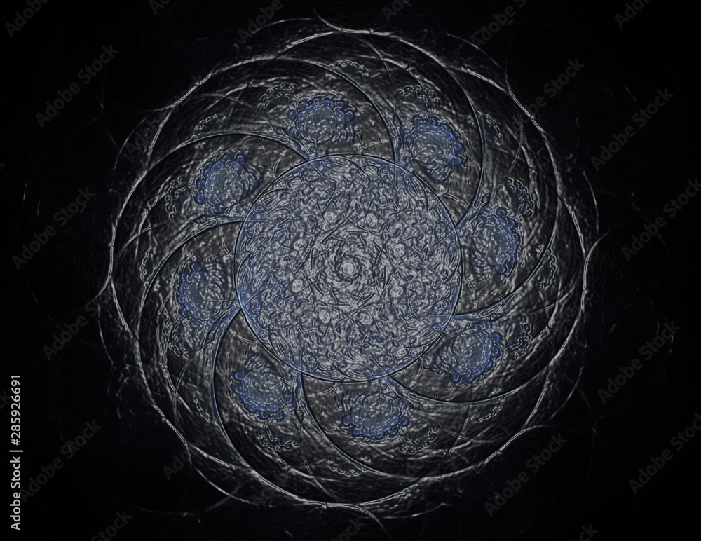 Poster abstract fractal color background with crossing circles and oval. motion illustration.