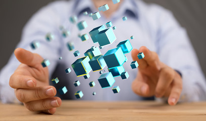 Naklejka premium blockchain