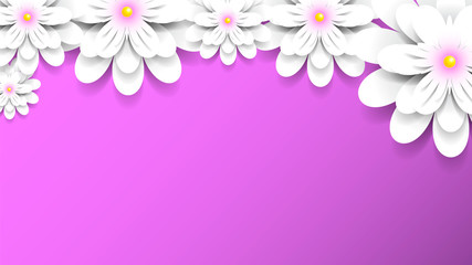 3d render, digital illustration, colorful paper flowers wallpaper
