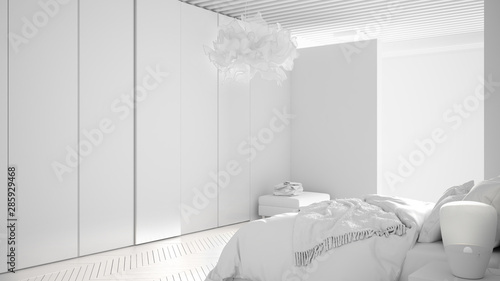 Total White Project Of Master Bedroom In Contemporary Space