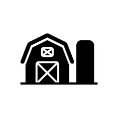 Farm icon. Flat vector illustration in black on white background. EPS 10