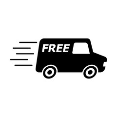 Shipping fast delivery van icon symbol, Pictogram flat design for apps and websites, Isolated on white background, Vector illustration