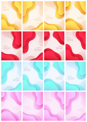 Set of dynamic style with fluid shapes,  vector illustration