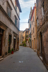 Strade di Pitigliano, paese medievale in provincia di Grosseto, Toscana, Italia