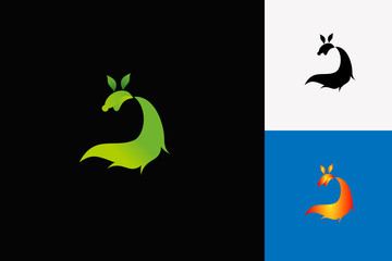 Vector illustration of a green fox