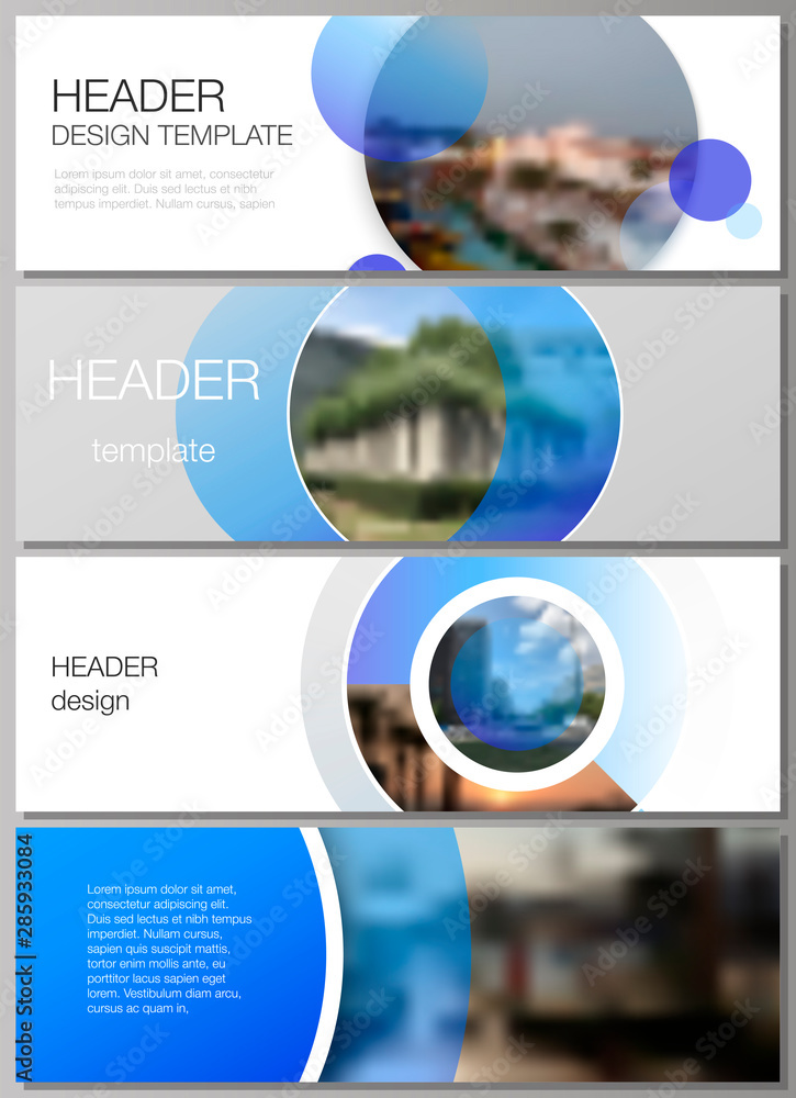 Aufkleber the minimalistic vector illustration of the editable layout of headers, banner design templates. cre