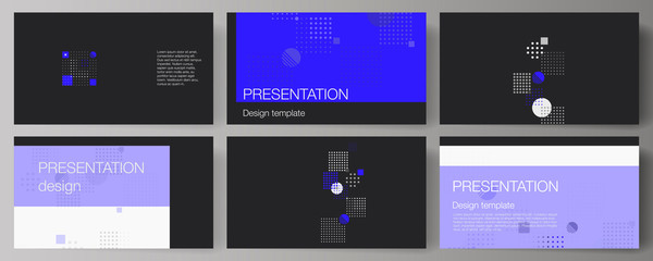 The minimalistic abstract vector illustration of the editable layout of the presentation slides design business templates. Abstract vector background with fluid geometric shapes.