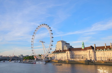 Fototapeta na wymiar Thames river cityscape London England