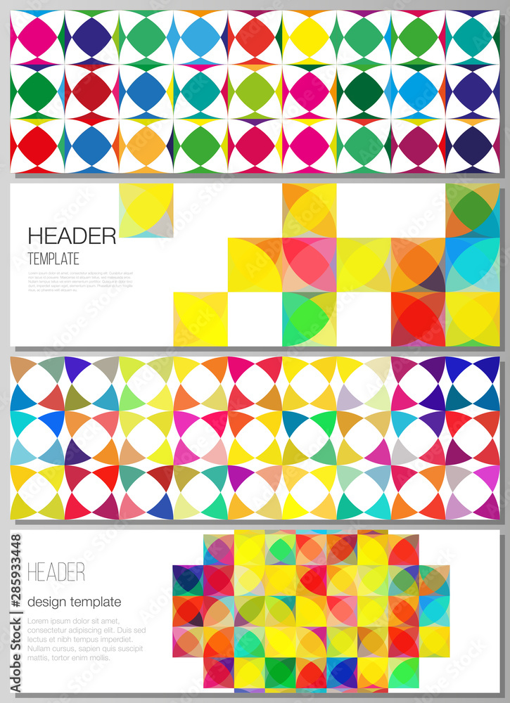 Poster the minimalistic vector illustration of the editable layout of headers, banner design templates. abs