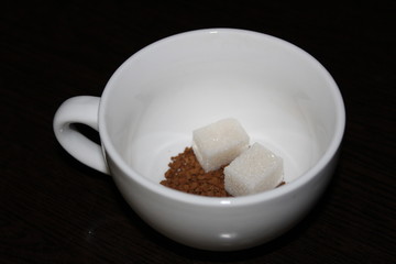 morning starts with coffee. Instant coffee with sugar. How to make coffee.