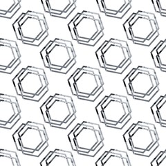 Seamless pattern of gray intersecting hexagons. geometric texture for design