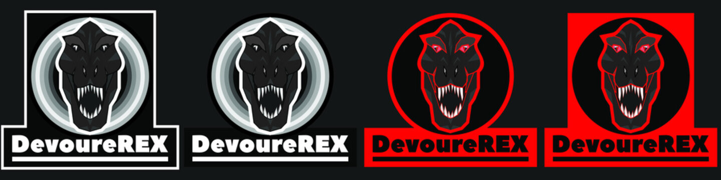 Emblem or logo. Head of dinosaur devourer REX