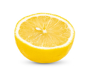 sliced lemon isolated on white background. full depth of field