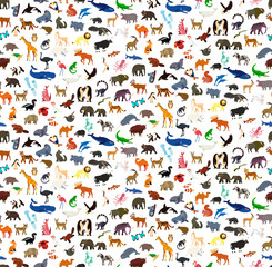Seamless Pattern with Animals for Children and Kids..