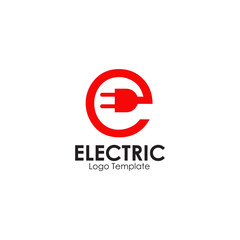 Electric plug in logo design vector template