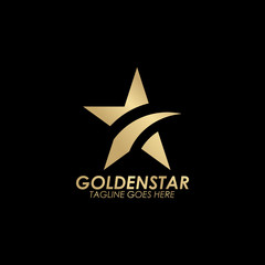 Golden star logo design vector template