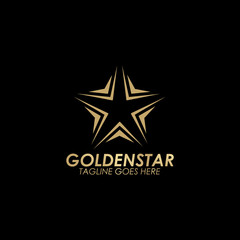 Golden star logo design vector template