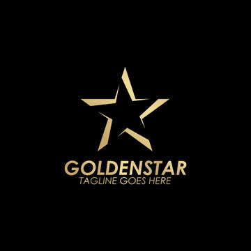 Golden star logo design vector template