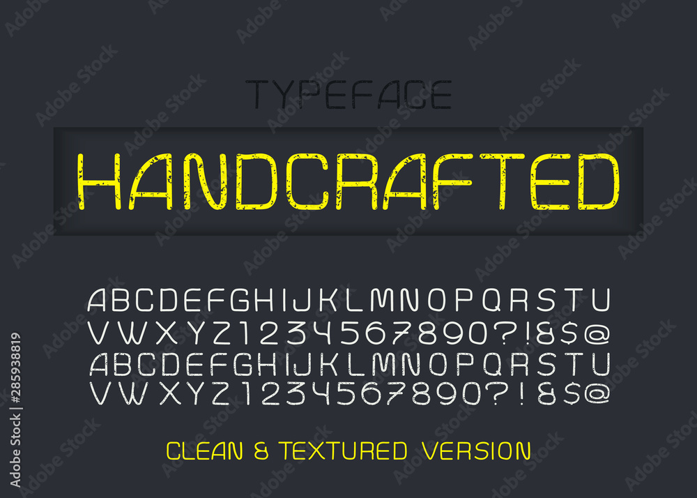 Poster handmade font in retro style.