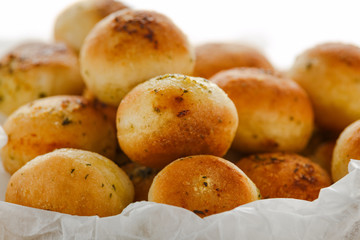 Homemade freshly baked Garlic dough balls with parsley and butter