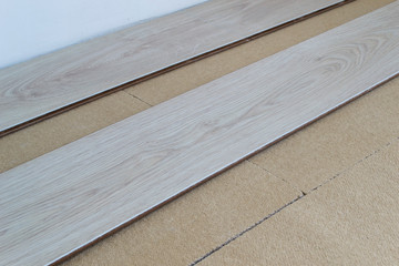 Naklejka na ściany i meble Home renovate with vinyl laminate flooring.