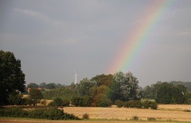 beautiful colorful rainbow in the nature