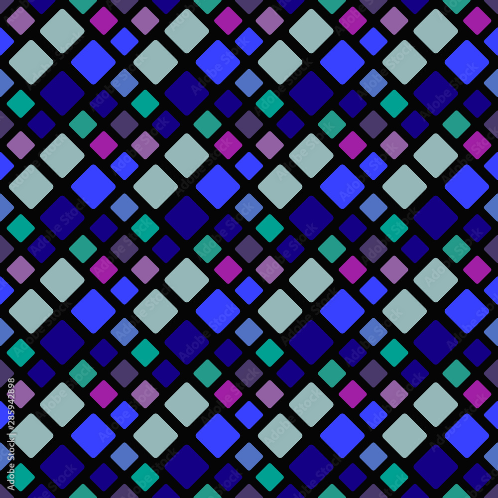 Poster Abstract multicolor seamless geometrical square pattern background design - multicolored vector graphic from squares