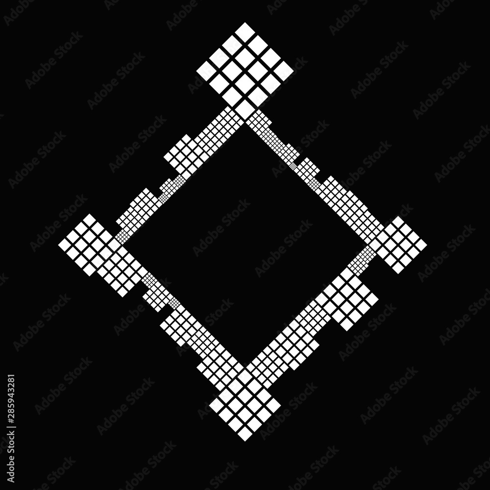 Aufkleber minimal black and white geometrical diagonal square badge background - abstract modern vector graphi