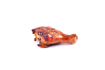 fried char-cooked chicken leg logo on a white background isolated