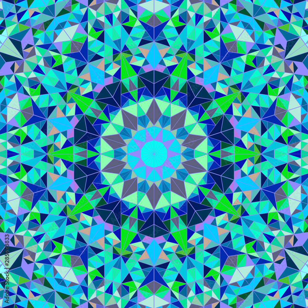 Poster polygonal colorful radial mosaic pattern mandala background design - circular psychedelic abstract h