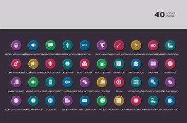 ui concept 40 colorful round icons set