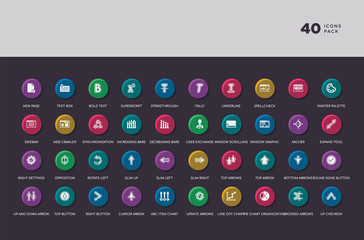 ui concept 40 colorful round icons set