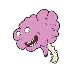 digitally drawn illustration spooky brain design. hand drawing style