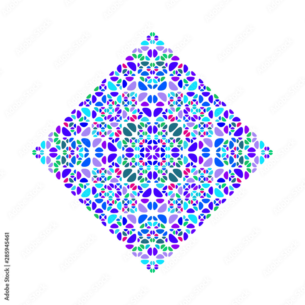 Poster isolated flower square symbol - abstract geometrical geometric vector element from curved shapes