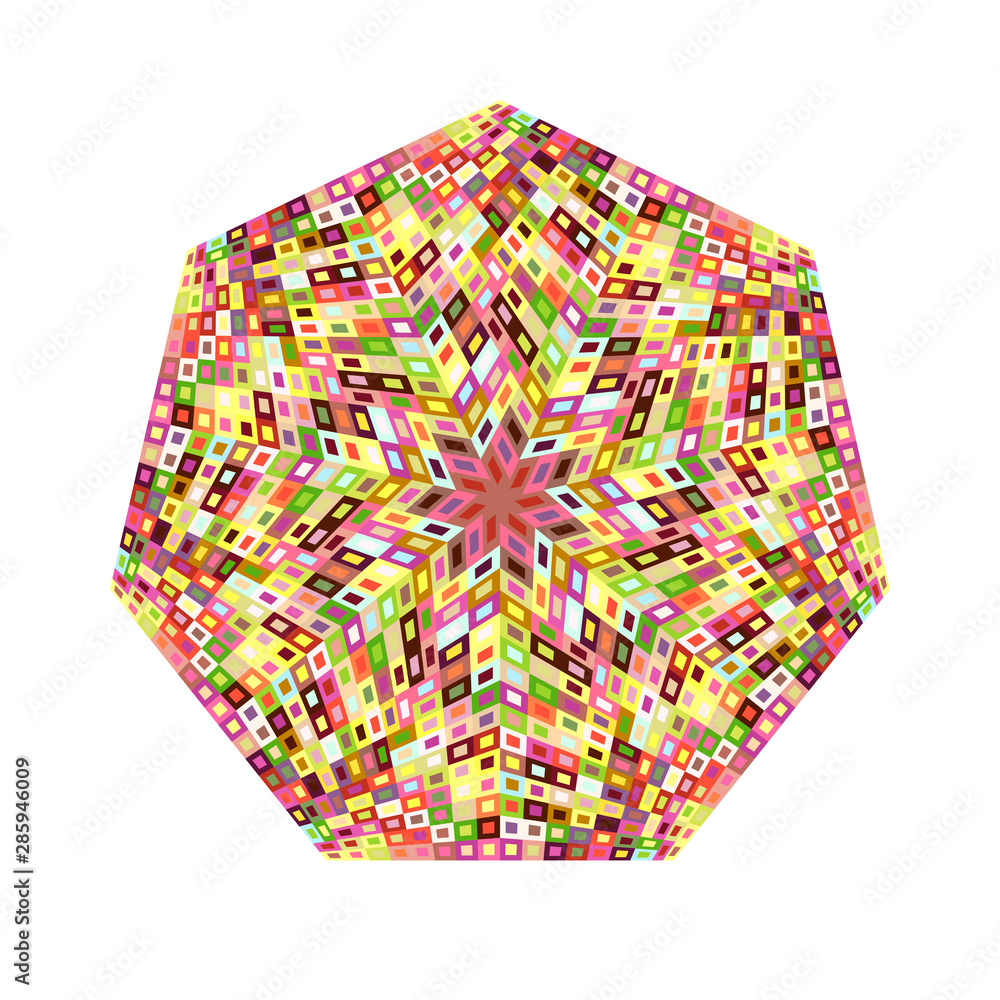 Poster isolated mosaic polygon symbol template - ornamental geometrical colorful vector element