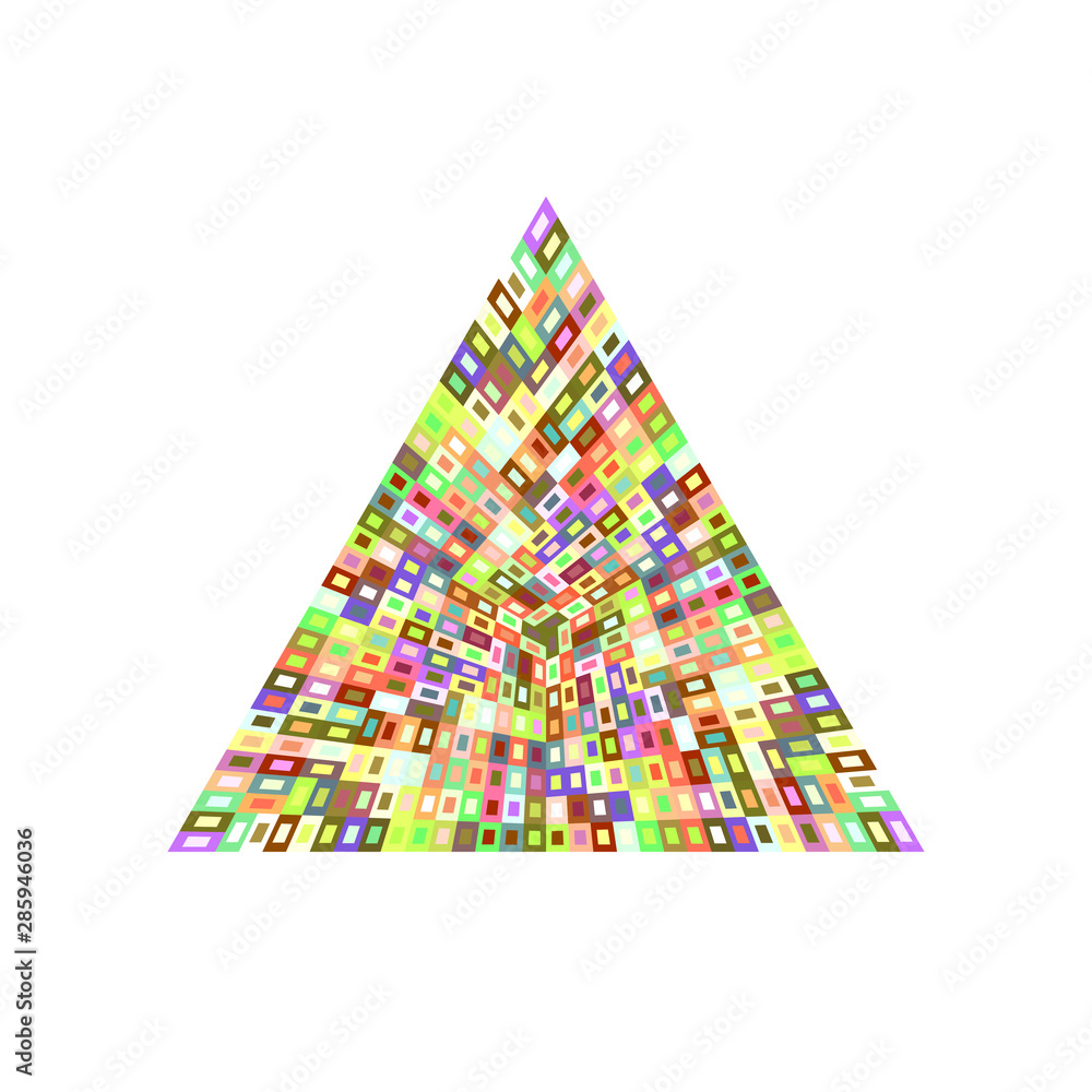 Poster isolated mosaic triangle symbol - geometrical colorful vector element