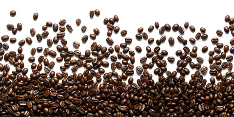 Roasted coffee beans close up. Background texture.