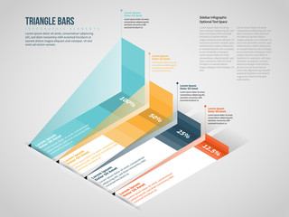 Isometric Triangle Bars Infographic