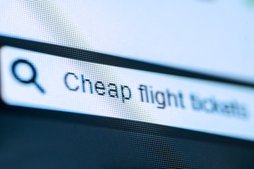 Search bar with typed Cheap Flight Tickets text