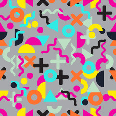 Seamless geometrical pattern in memphis style
