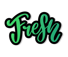 vector collection of bright stickers, emblems logo and labels for lemon and orange fresh citrus juice with lettering composition