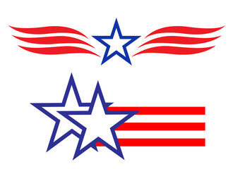 American star symbols signs logo set