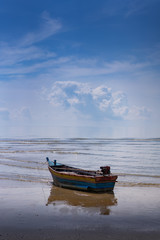 Fototapeta premium Small ship in Hua His, Thailand.