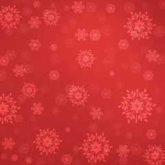 Christmas Snowflakes On Red Background