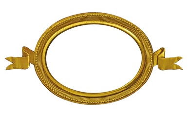 Golden frame for paintings, mirrors or photo isolated on white background