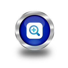 Blue Glossy Zoom In Web Button 