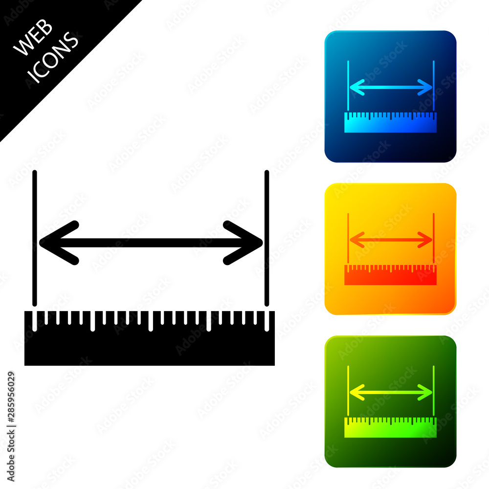 Poster the measuring height and length icon isolated on white background. ruler, straightedge, scale symbol