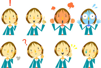 女性　カスタマー　ユーザー　リアクションセット