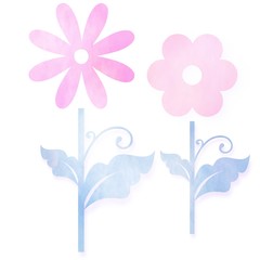 Watercolor flower illustration in purple style